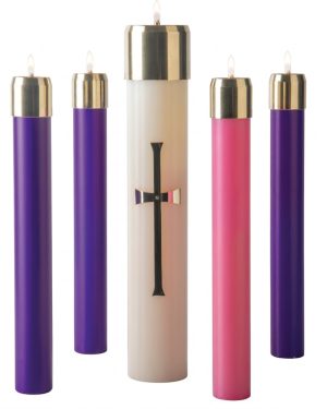 Advent Candle Set - Refillable - Oil  ! CANDLES ONLY - Christ candle sold separately
