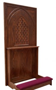 Confessional Screen with Attached Kneeler - Religious Supply Center
